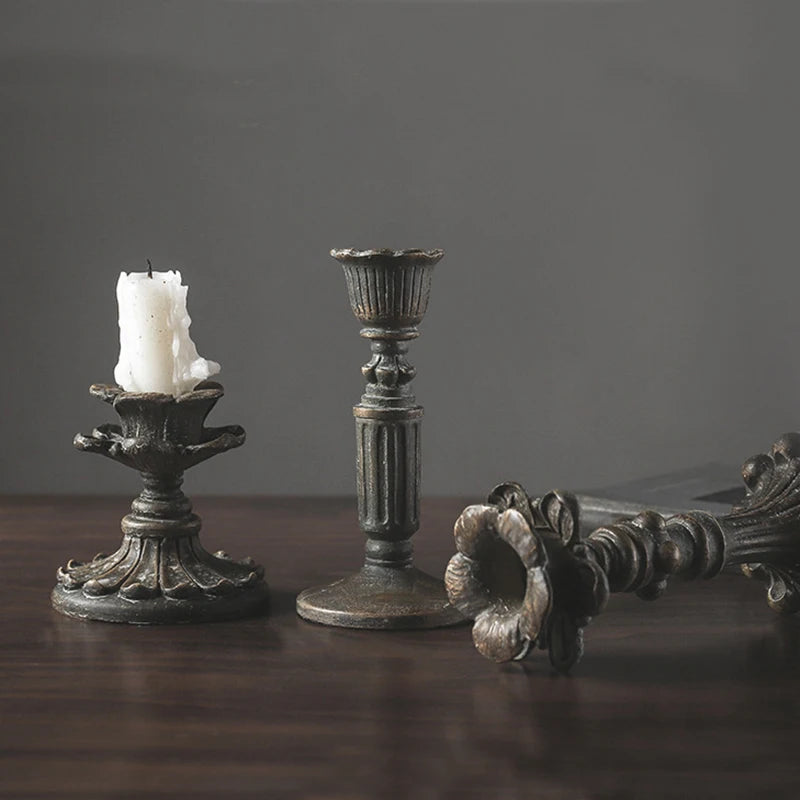 Antique Resin Candle Holder for Home Decor