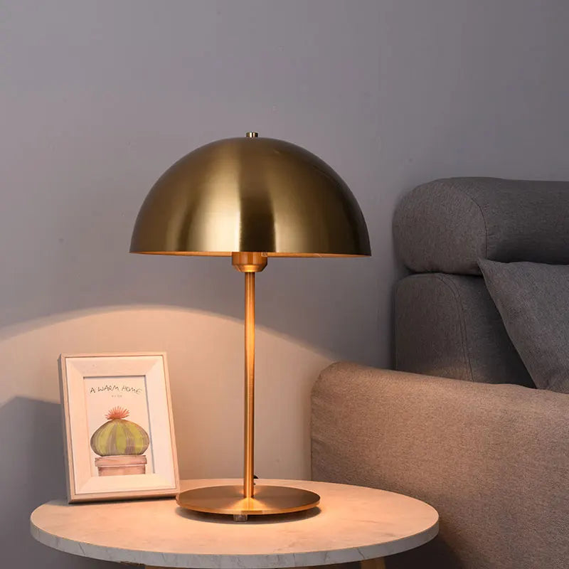 Golden Mushroom LED Desk Lamp for Hotel Room