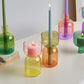 Colorful Glass Flower Vase and Candle Holder