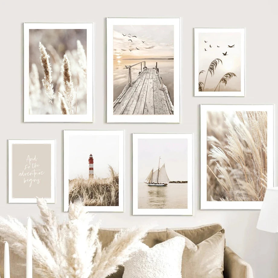 Beach Landscape Canvas for Living Room Decor