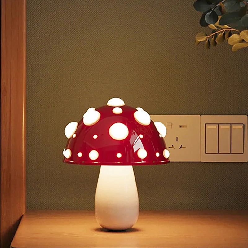 Fly Amanita Mushroom Lamp USB Rechargeable Dual Color LED Light