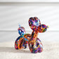 Colorful Resin Graffiti Balloon Dog Figurine