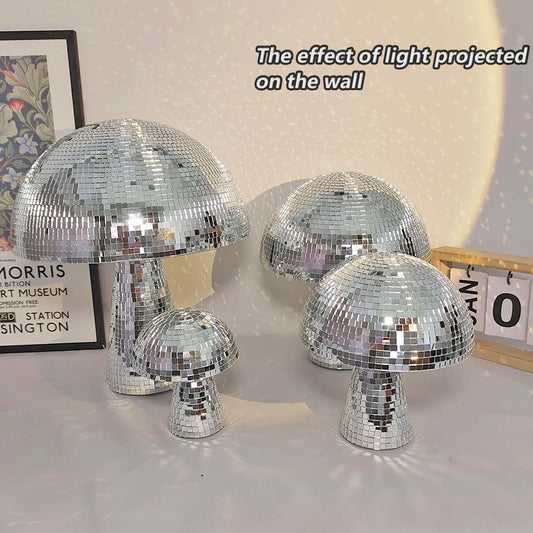 Reflective Disco Mushroom Decor for Parties or Bedroom Decor