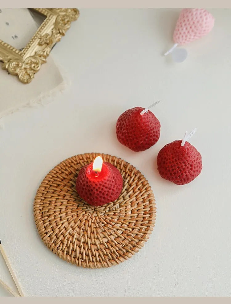 Strawberry Soy Wax Candle for Celebrations