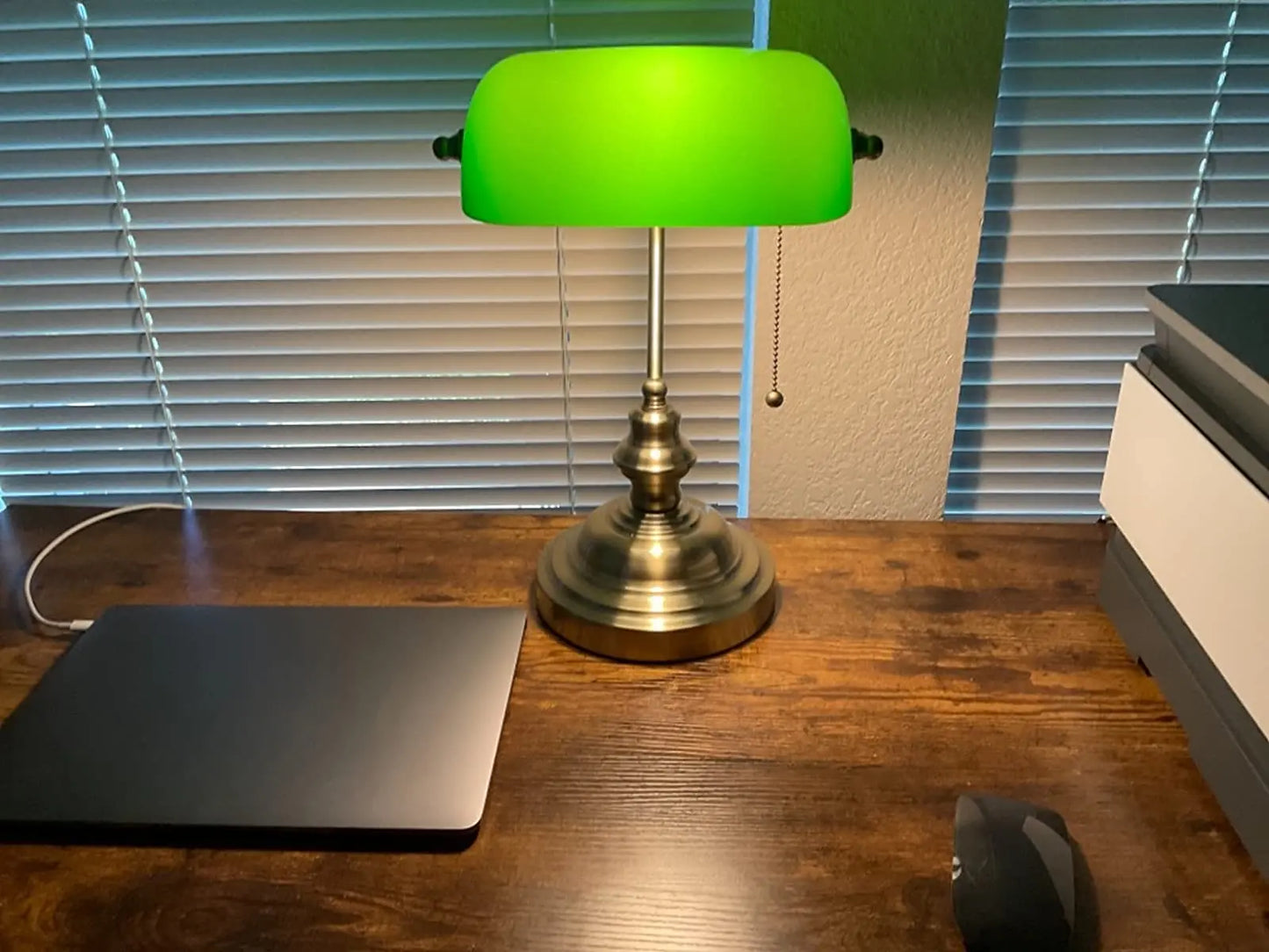 American Retro Desk Light - Green Lampshade