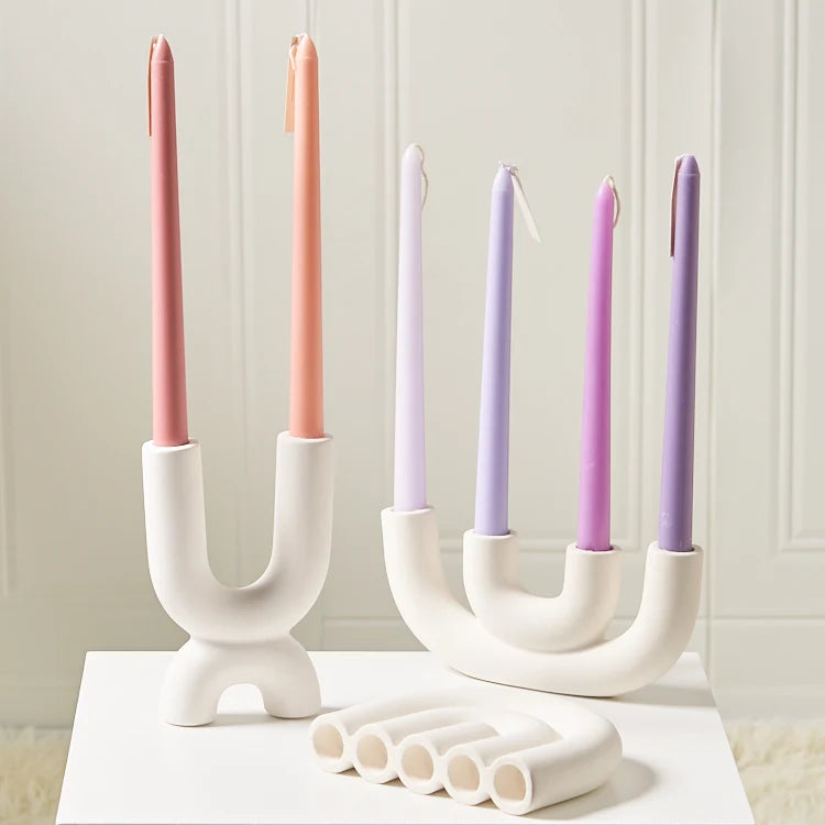 Ceramic Candlestick Holder for Home Decor