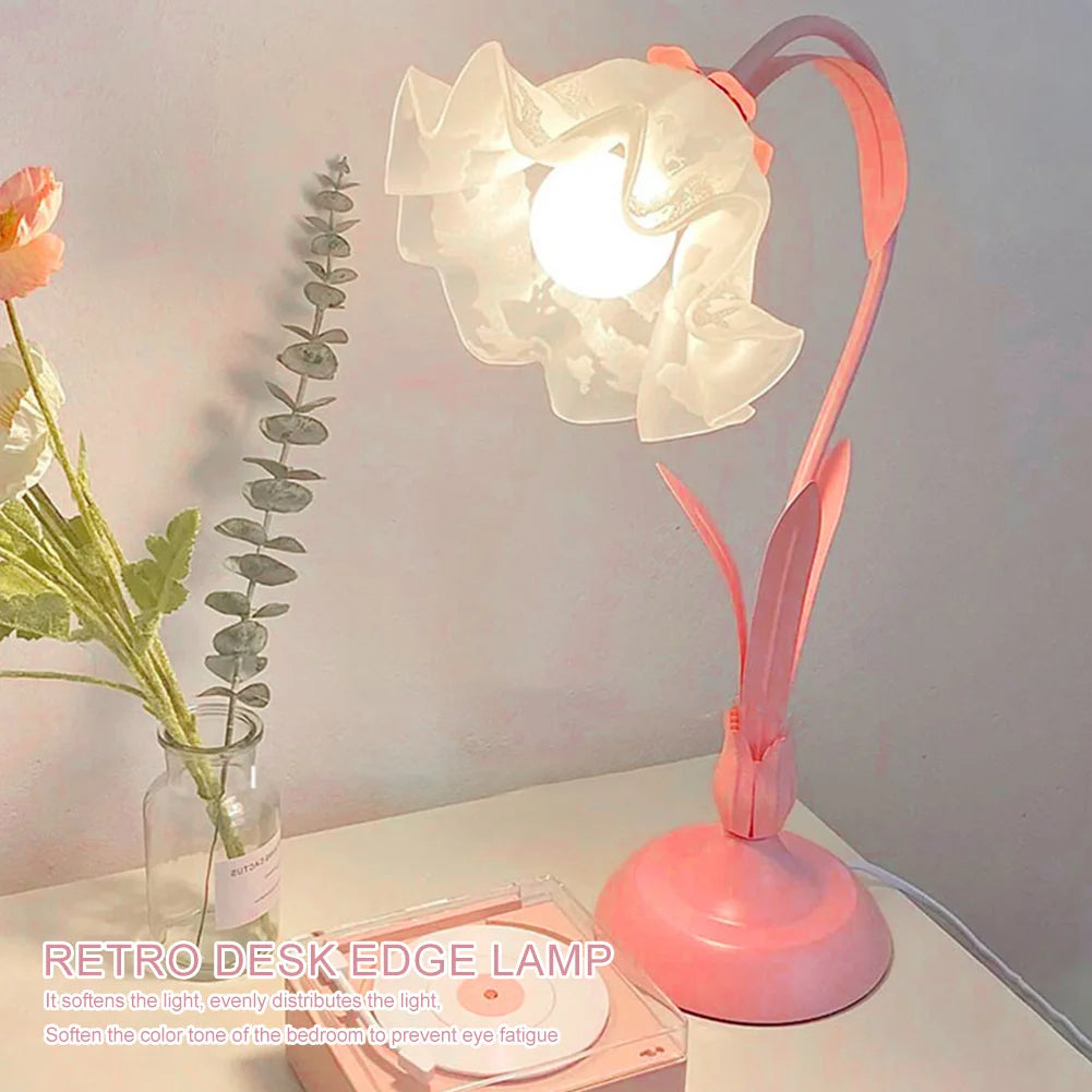 Retro Flower LED Desk Lamp - Eye Protection