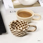 200ml Retro Niche Checkerboard Coffee Mug