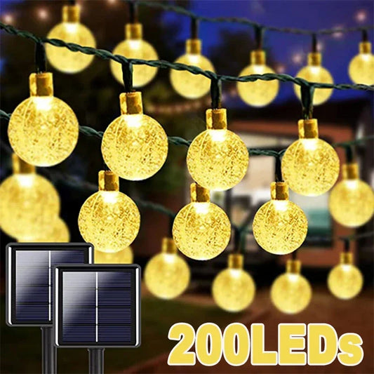 Solar Crystal String Lights for Garden and Party Decor