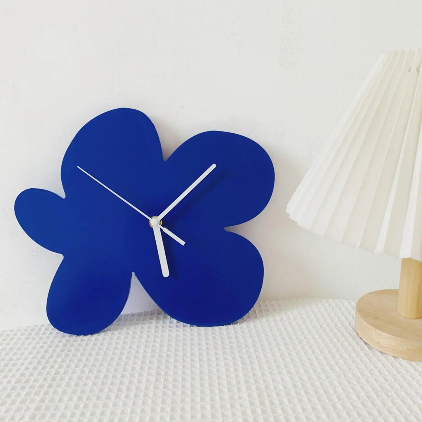 Creative Nordic Wall Clock with Blue Floral Design