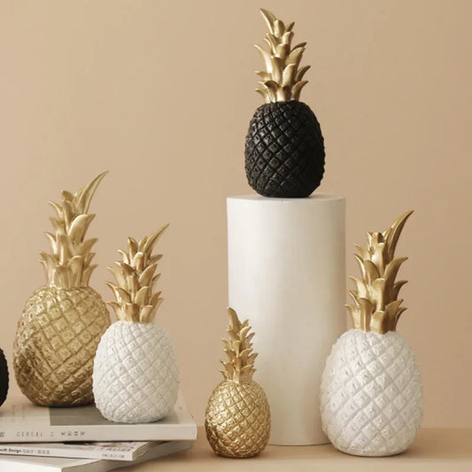 Gold Pineapple Resin Decor for Luxurious Home Display