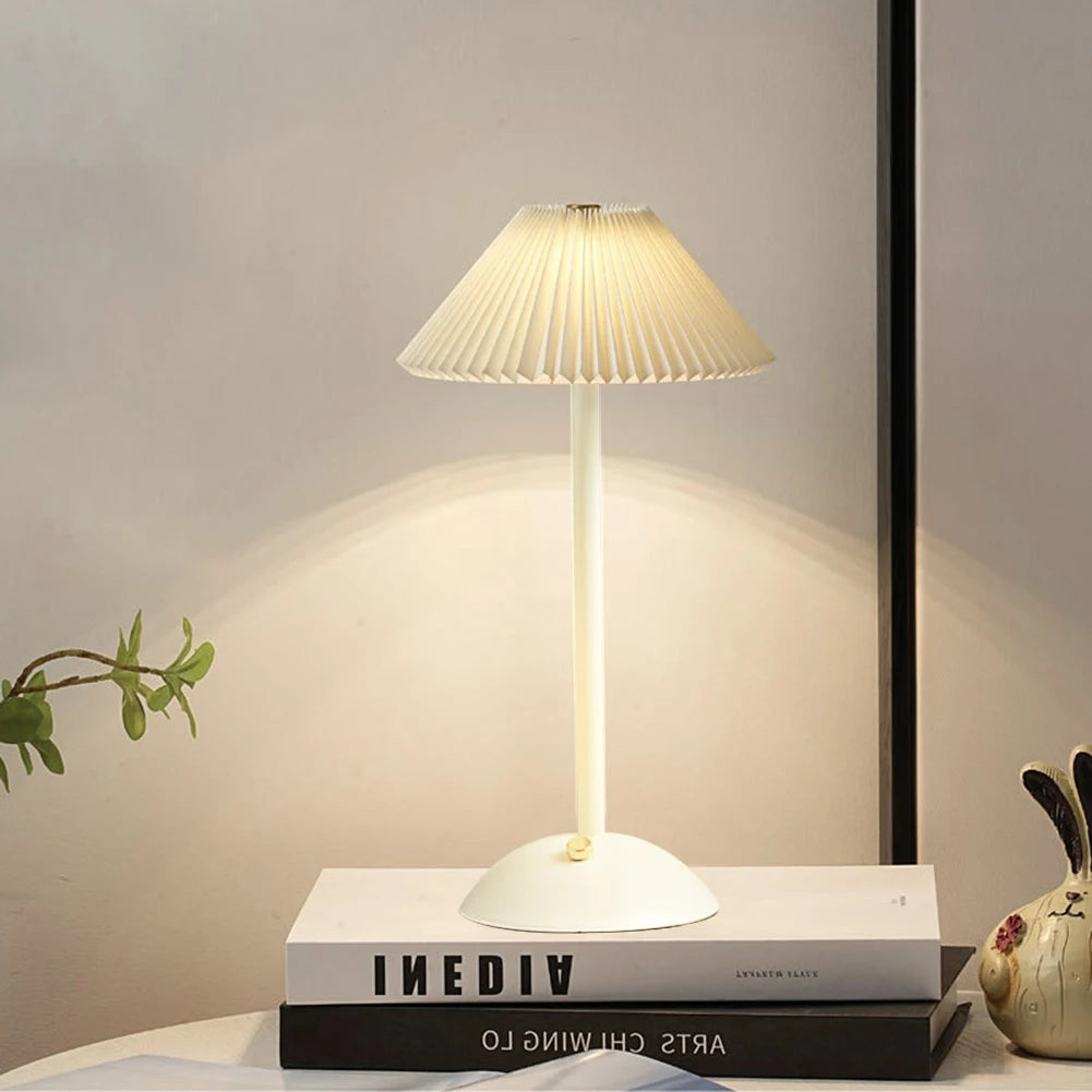 USB Pleated Table Lamp for Modern Home Decor