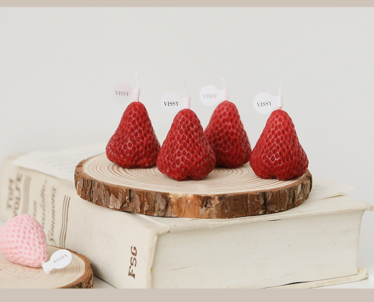 Handmade Scented Strawberry Candle 8PC Set