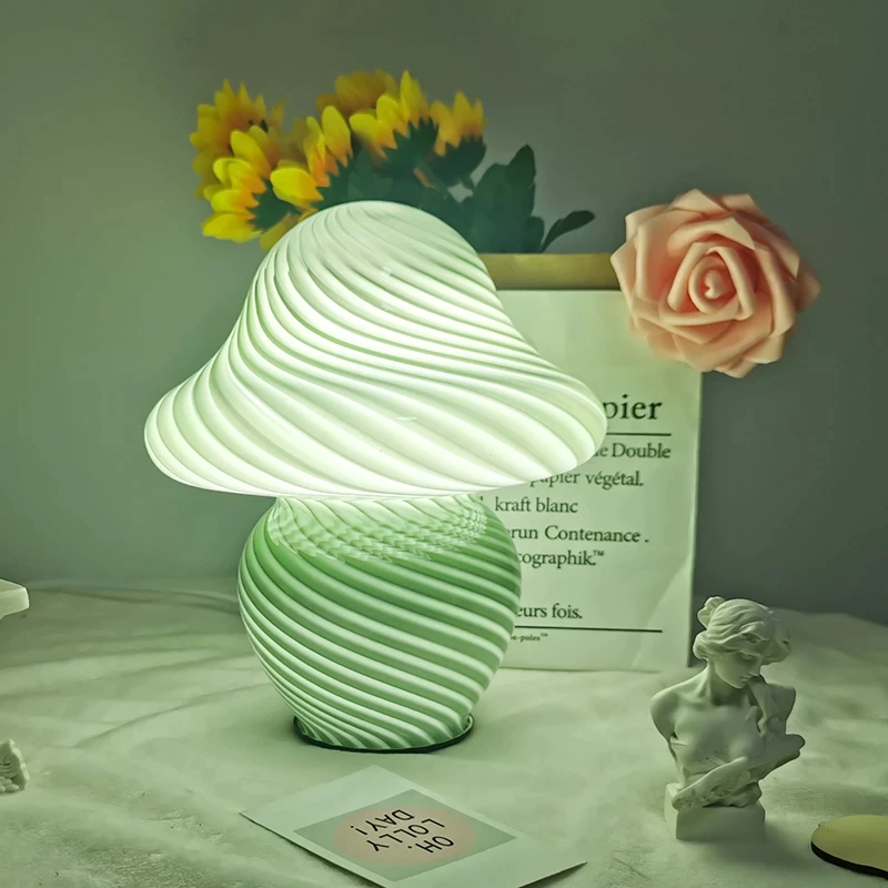 2022 New Pistachio Striped Baby Mushroom Lamp