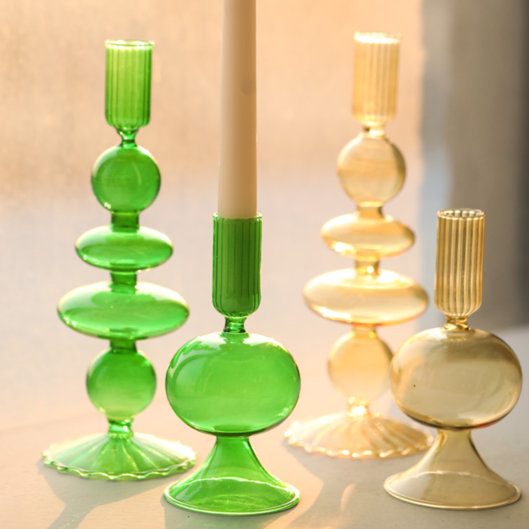 Nordic Artistic Groovy Glass Candle Holders