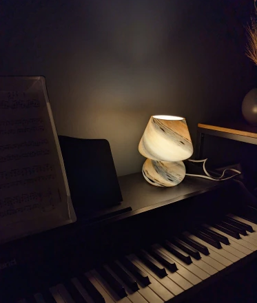 Korea Translucent Mushroom Glass Desk Lamp