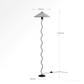 Nordic style Vintage Wavy Squiggle Floor Lamp with Pleated Lampshade