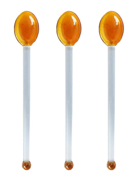 Sustainable Heat-Resistant Glass Dessert Spoons Set 3pcs