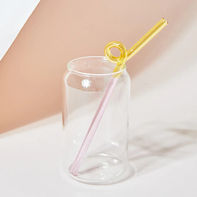 Straight Colored Heat Resistant Glass Straw Reusable, Size: 19×0.8cm, Gray