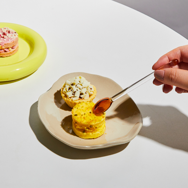 Sustainable Heat-Resistant Glass Dessert Spoons Set 3pcs