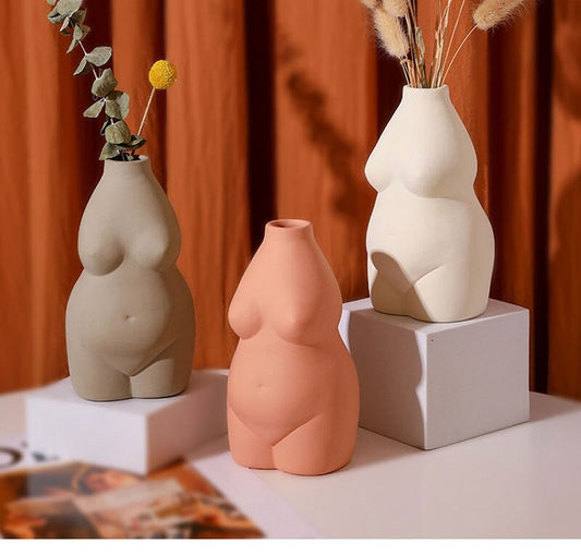 Ceramic Nude Body Vase, Female Sculpture Flower Vases