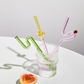 Reusable Artistry Heat Resistant Glass Straws Twist Straws
