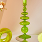 Groovy Nordic Green Colorful Glass Wavy Candle Holders
