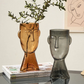 Nordic Gray/Amber Glass Face Vase