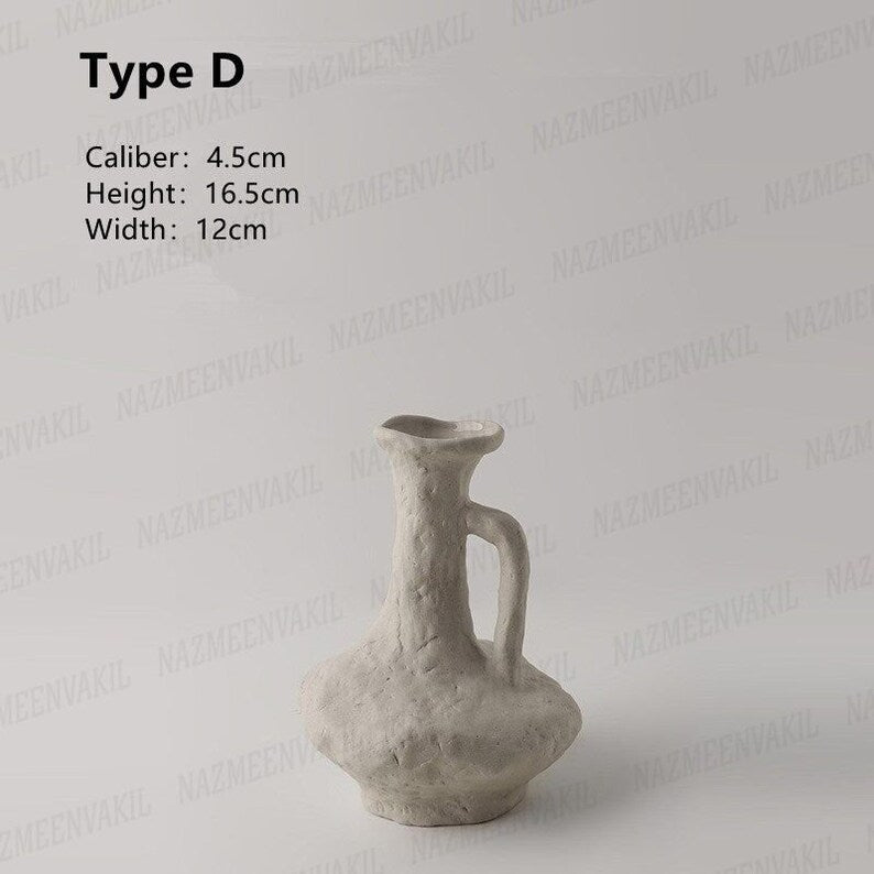 Nordic Gray Abstract Ceramic Vase