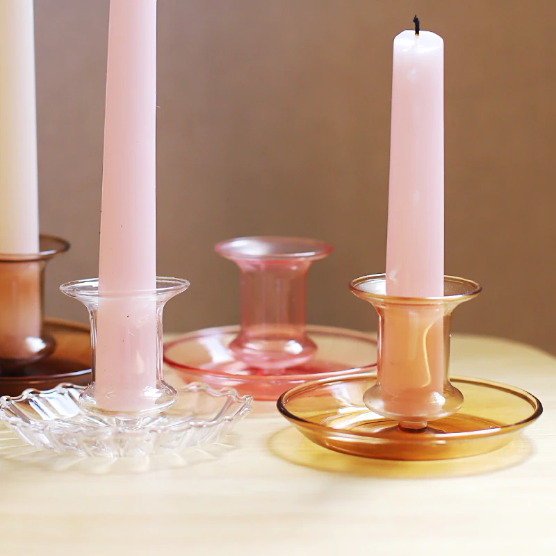 Nordic Small Taper Glass Candle Holders