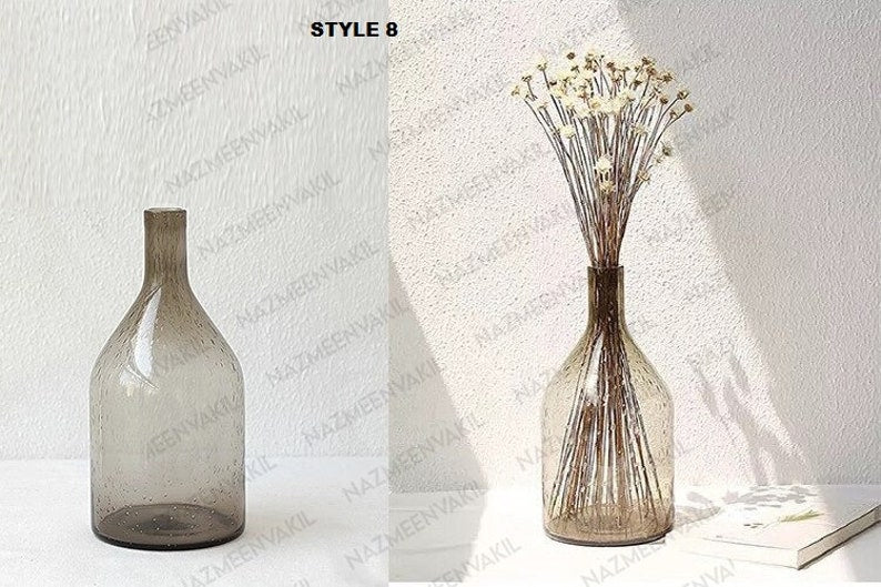 Vintage Nordic Bubble Glass Vases