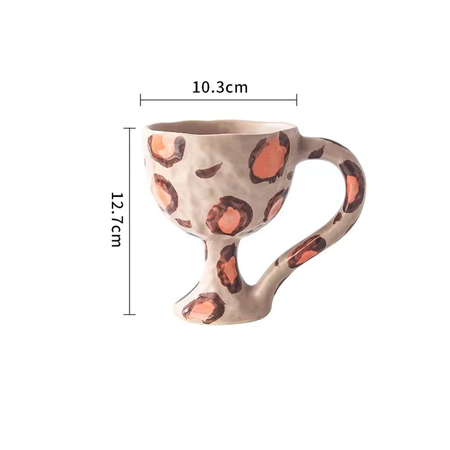 Art Striped Leopard Ceramic Coffee Mugs Hand-painted