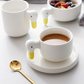 Cute White Duck Coffee Mug Saucer Set
