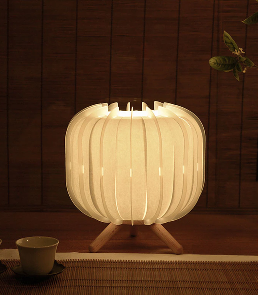 Kobuc Japanese Wooden Lamp with Shoji Lamp Shape