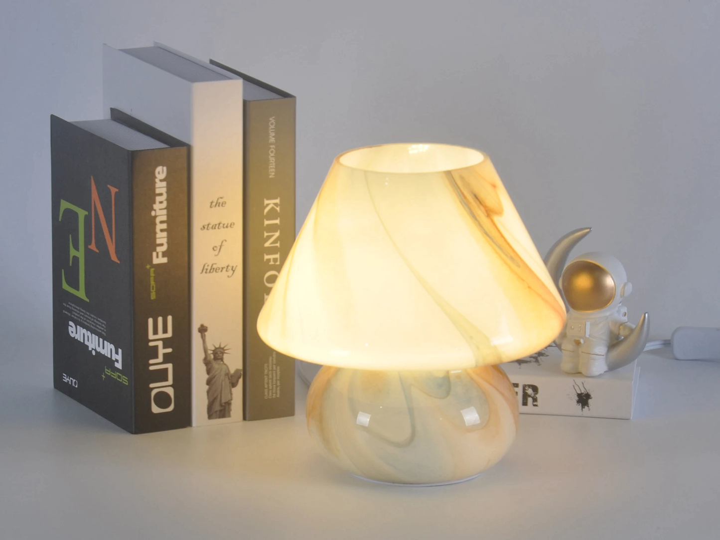 Marble Glass Baby Mushroom Lamp