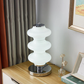Milky Glass Corrugated Squiggle Table Lamp 3 Layers