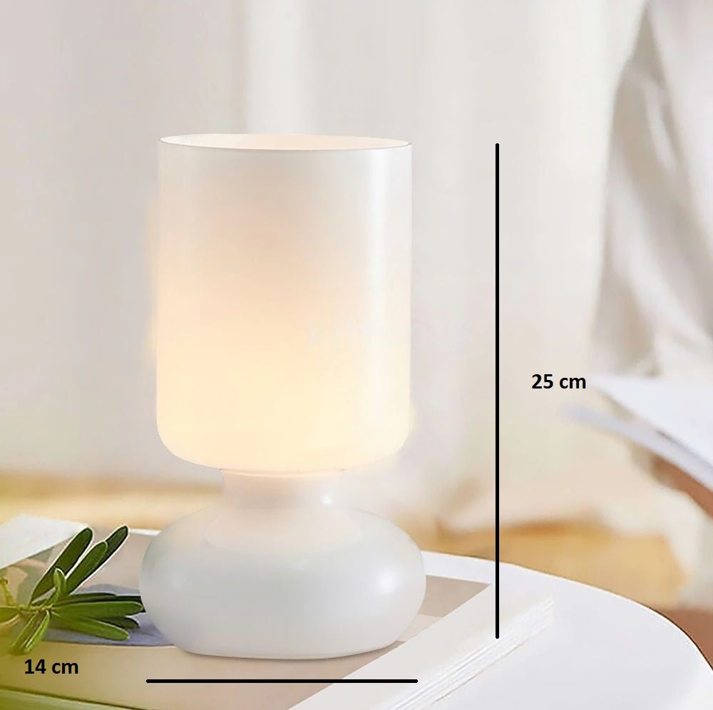 Milky Mushroom Glass Table Lamp