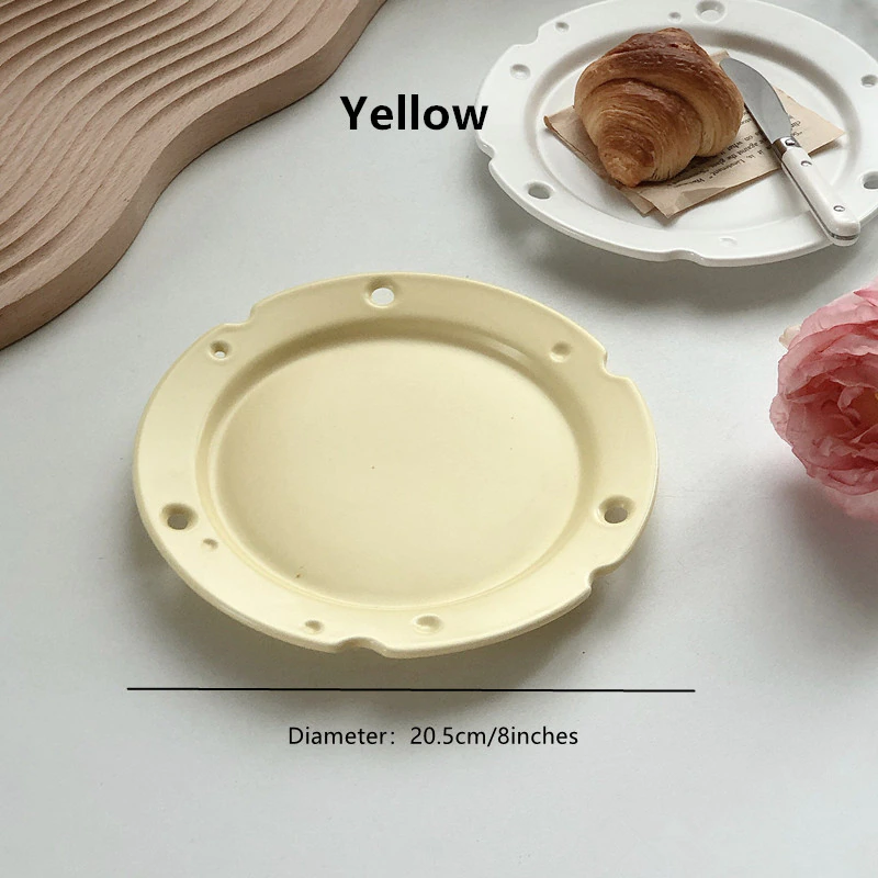 Milky Yellow Cheese Round Ceramic Plate