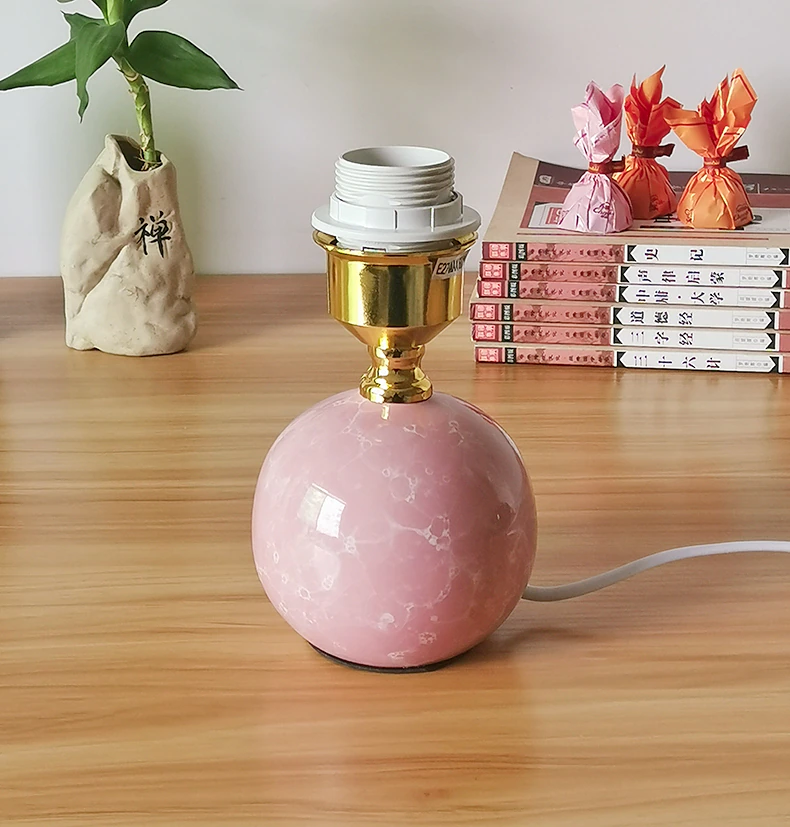 Mini Pink Marble Ceramic Table Lamp