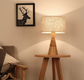 Nordic Linen Table Lamp with Wood Base