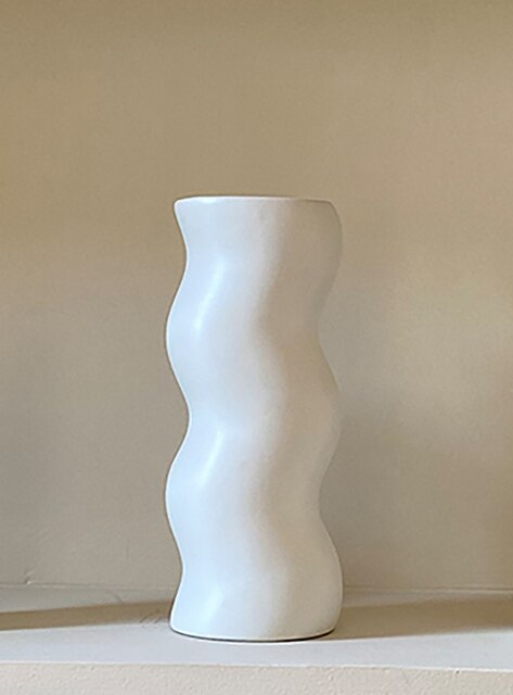 Nordic Minimalist French Matte Ceramic Twist Vases