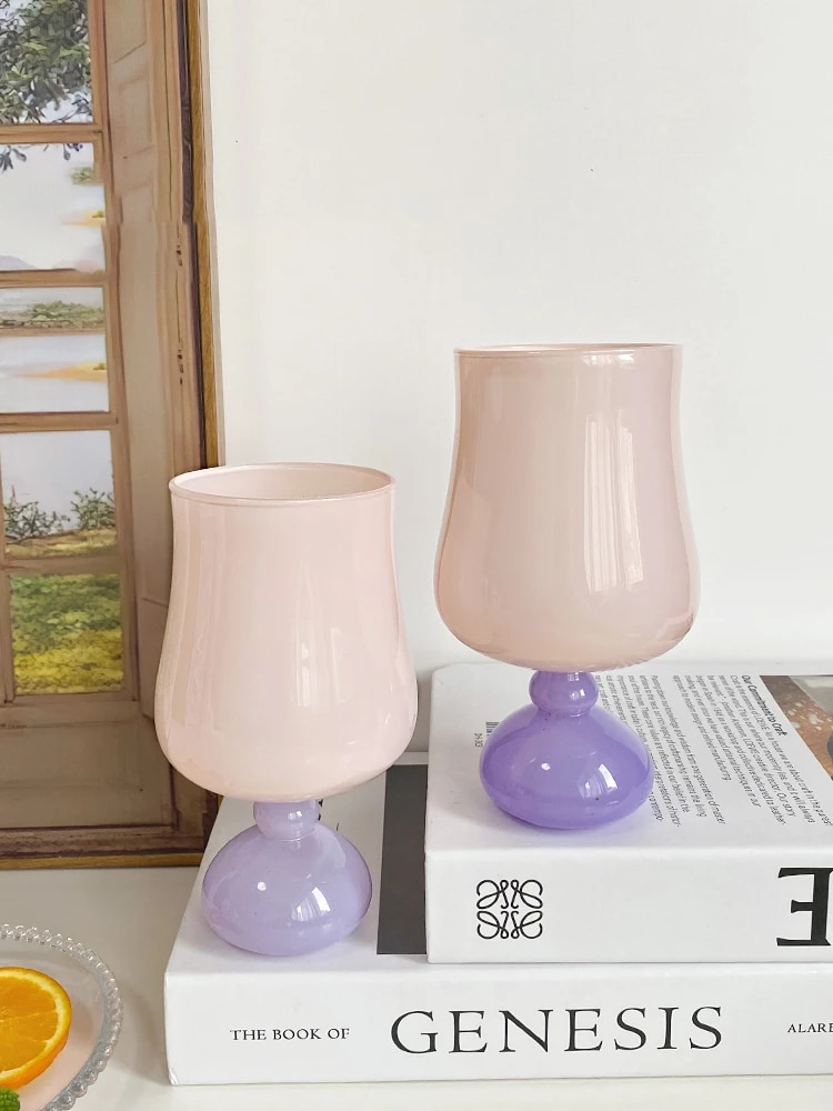 Purple Pastel Tulip Glass Cup
