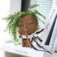Resin Face Head Planter Plant Flower Pot With Drain Holes