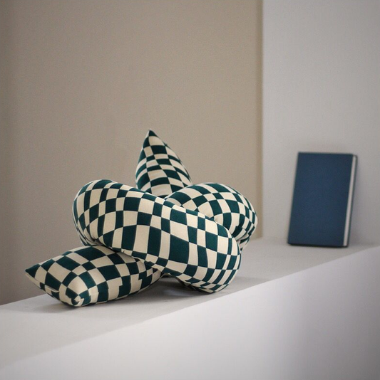 Retro Chessboard Knot Lattice Cushion Pillow