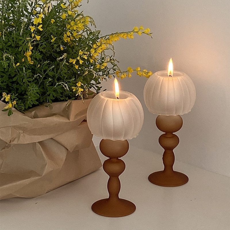 Retro Glass Table Candle Holders
