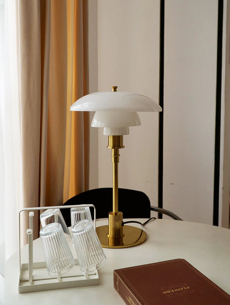 Retro Orange Danish Glass Table Lamp