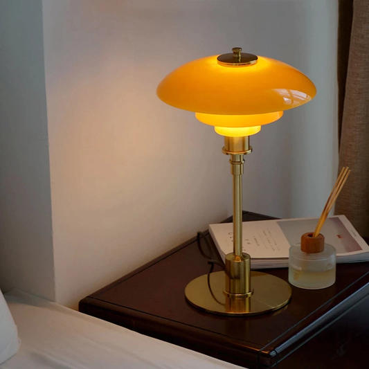 Retro Orange Danish Glass Table Lamp