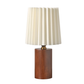 Small Retro Solid Wood Pleated Table Lamp