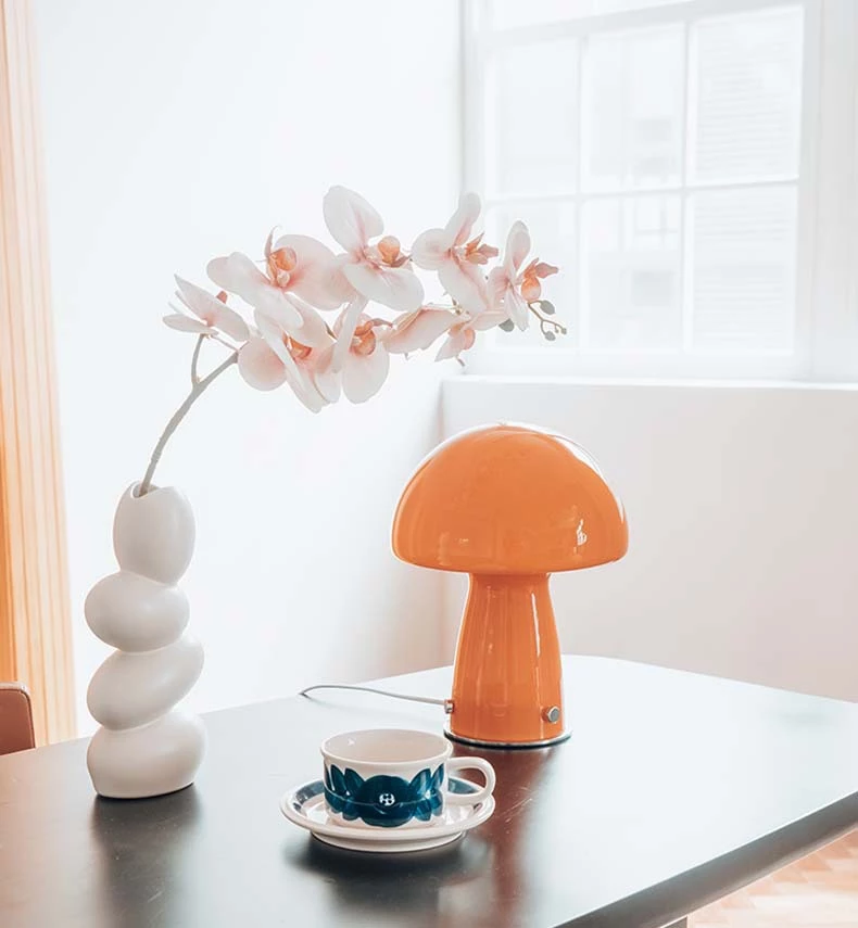 Stained Glass Baby Mushroom Lamp Art Deco