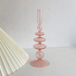 Creative Moroccan Groovy Wavy Colored Glass Candle Holders